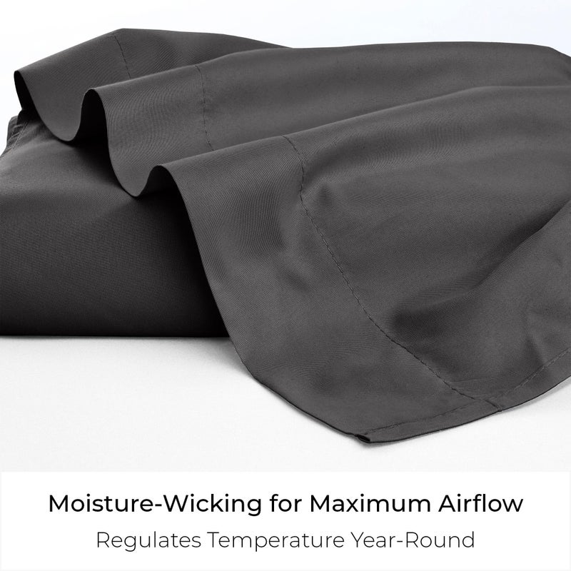 Mellanni King Size Flat Sheet - Iconic Collection Bedding - Hotel Luxury, Extra Soft, Cooling - Wrinkle, Fade, Stain Resistant - 1 Flat Sheet Only (King, Gray) - Image 4